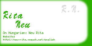 rita neu business card